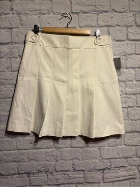New Vintage Mantles Cream Pleated Mini Skirt Size 14